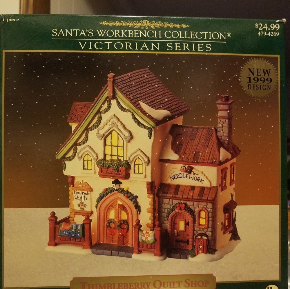 Never used porcelain lighted Thimberry Quilt Shop
